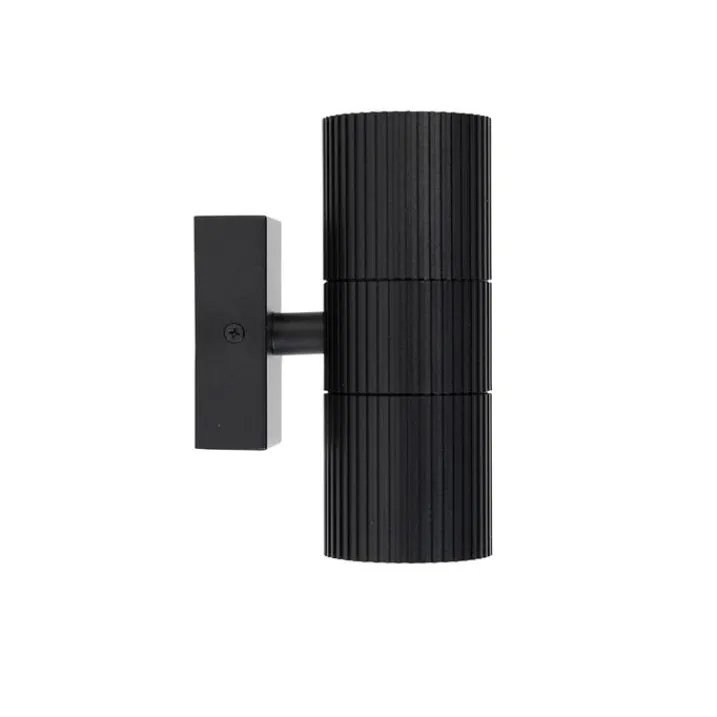 QAZQA Gartenbeleuchtung|Außenwandleuchten*Industrielle Außenwandleuchte schwarz 2-flammig IP44 - Vigo