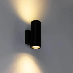 QAZQA Gartenbeleuchtung|Außenwandleuchten*Industrielle Außenwandleuchte schwarz 2-flammig IP44 - Vigo