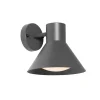 QAZQA Gartenbeleuchtung|Außenwandleuchten*Industrielle Außenwandleuchte dunkelgrauer Kegel IP44 - Natas
