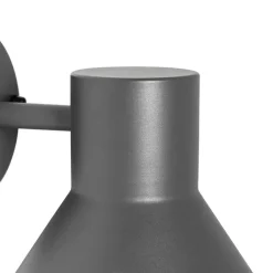 QAZQA Gartenbeleuchtung|Außenwandleuchten*Industrielle Außenwandleuchte dunkelgrauer Kegel IP44 - Natas