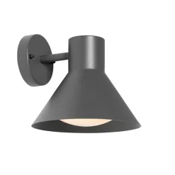 QAZQA Gartenbeleuchtung|Außenwandleuchten*Industrielle Außenwandleuchte dunkelgrauer Kegel IP44 - Natas