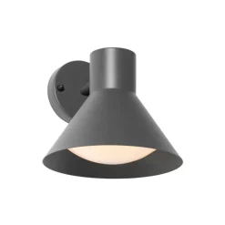 QAZQA Gartenbeleuchtung|Außenwandleuchten*Industrielle Außenwandleuchte dunkelgrauer Kegel IP44 - Natas