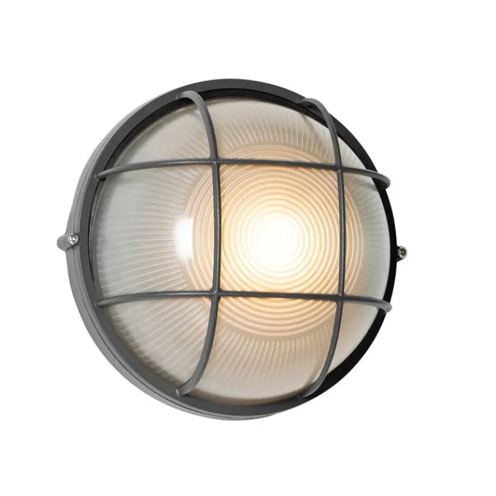 QAZQA Gartenbeleuchtung|Außenwandleuchten*Industrielle Außenwandleuchte dunkelgrau IP44 - Hanneke