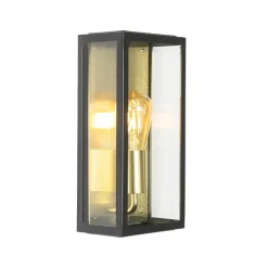 QAZQA Gartenbeleuchtung|Außenwandleuchten*Industrielle Außenwandleuchte schwarz mit Gold IP44 - Rotterdam