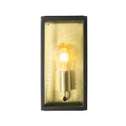 QAZQA Gartenbeleuchtung|Außenwandleuchten*Industrielle Außenwandleuchte schwarz mit Gold IP44 - Rotterdam