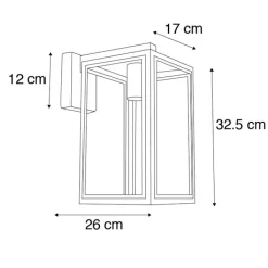 QAZQA Gartenbeleuchtung|Außenwandleuchten*Industrielle Außenwandleuchte grau IP44 - Sutton down