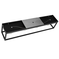 QAZQA Schlafzimmerlampen|Küchenlampen*Industrielle Deckenlampe schwarz 99,5 cm 4-flammig - Cage