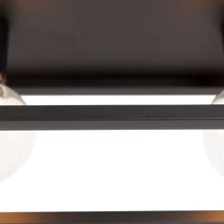 QAZQA Schlafzimmerlampen|Küchenlampen*Industrielle Deckenlampe schwarz 99,5 cm 4-flammig - Cage