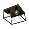 QAZQA Deckenleuchten|Wohnzimmerlampen*Industrielle Deckenlampe schwarz 40 cm 4-flammig - Cage