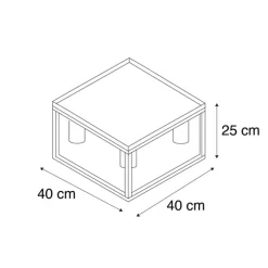 QAZQA Deckenleuchten|Wohnzimmerlampen*Industrielle Deckenlampe schwarz 40 cm 4-flammig - Cage