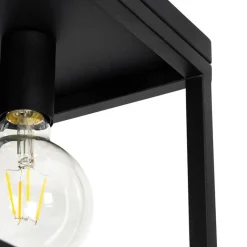 QAZQA Deckenleuchten|Wohnzimmerlampen*Industrielle Deckenlampe schwarz 40 cm 4-flammig - Cage