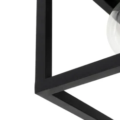 QAZQA Deckenleuchten|Wohnzimmerlampen*Industrielle Deckenlampe schwarz 40 cm 4-flammig - Cage