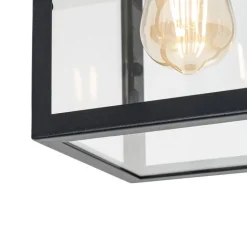 QAZQA Gartenbeleuchtung|Deckenleuchten Außen*Industrielle Deckenleuchte für den Außenbereich, schwarz mit Gold – Rotterdam