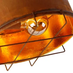 QAZQA Schlafzimmerlampen|Küchenlampen*Industrielle Deckenleuchte rostbraun 35 cm - Barril