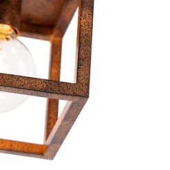 QAZQA Deckenleuchten|Wohnzimmerlampen*Industrielle Deckenleuchte rostbraun - Käfig