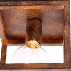 QAZQA Deckenleuchten|Wohnzimmerlampen*Industrielle Deckenleuchte rostbraun - Käfig