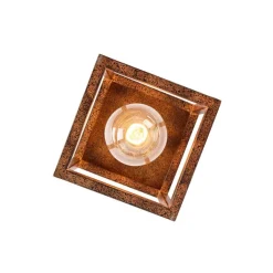 QAZQA Deckenleuchten|Wohnzimmerlampen*Industrielle Deckenleuchte rostbraun - Käfig