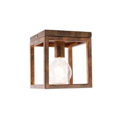 QAZQA Deckenleuchten|Wohnzimmerlampen*Industrielle Deckenleuchte rostbraun - Käfig