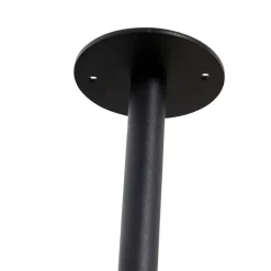 QAZQA Deckenleuchten|Wohnzimmerlampen*Industrielle Deckenleuchte schwarz mit Holz 3-Licht - Regal