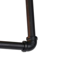 QAZQA Deckenleuchten|Wohnzimmerlampen*Industrielle Deckenleuchte schwarz mit Holz 3-Licht - Regal