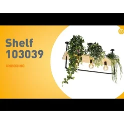 QAZQA Deckenleuchten|Wohnzimmerlampen*Industrielle Deckenleuchte schwarz mit Holz 3-Licht - Regal