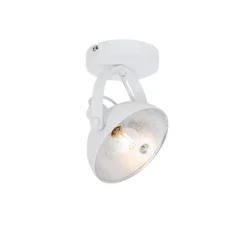 QAZQA Küchenlampen|Wandstrahler*Industrielle Deckenleuchte weiß mit Silber 15 cm verstellbar – Magnax