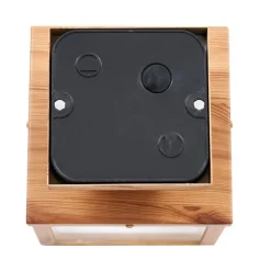 QAZQA Gartenbeleuchtung|Deckenleuchten Außen*Industrielle Deckenleuchte für Außenbereich Holz mit Klarglas - Rotterdam