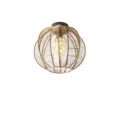 QAZQA Deckenleuchten|Wohnzimmerlampen*Industrielle Deckenleuchte Bronze mit Schwarz - Dong