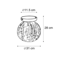 QAZQA Deckenleuchten|Wohnzimmerlampen*Industrielle Deckenleuchte Bronze mit Schwarz - Dong