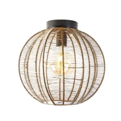 QAZQA Deckenleuchten|Wohnzimmerlampen*Industrielle Deckenleuchte Bronze mit Schwarz - Dong