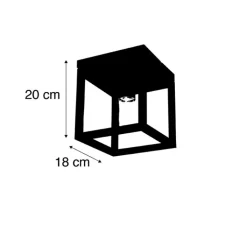 QAZQA Schlafzimmerlampen|Küchenlampen*Industrielle Deckenleuchte Schwarz Stahl - Cage