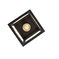 QAZQA Schlafzimmerlampen|Küchenlampen*Industrielle Deckenleuchte Schwarz Stahl - Cage