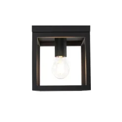 QAZQA Schlafzimmerlampen|Küchenlampen*Industrielle Deckenleuchte Schwarz Stahl - Cage