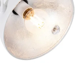 QAZQA Deckenstrahler|Aufbaustrahler*Industrielle Deckenleuchte weiß mit silbernem 2-Licht verstellbar – Magnax