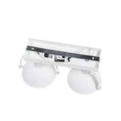 QAZQA Deckenstrahler|Aufbaustrahler*Industrielle Deckenleuchte weiß mit silbernem 2-Licht verstellbar – Magnax