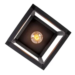 QAZQA Deckenleuchten|Wohnzimmerlampen*Industrielle Deckenleuchte schwarz - Big Cage 2