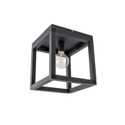 QAZQA Deckenleuchten|Wohnzimmerlampen*Industrielle Deckenleuchte schwarz - Big Cage 2