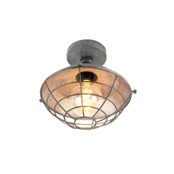 QAZQA Deckenleuchten|Wohnzimmerlampen*Industrielle Deckenleuchte Antik Silber 25,5 cm - Kurs