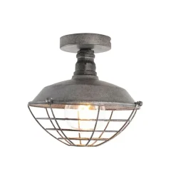 QAZQA Deckenleuchten|Wohnzimmerlampen*Industrielle Deckenleuchte Antik Silber 25,5 cm - Kurs