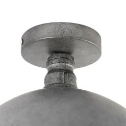 QAZQA Deckenleuchten|Wohnzimmerlampen*Industrielle Deckenleuchte Antik Silber 25,5 cm - Kurs