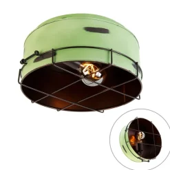 QAZQA Schlafzimmerlampen|Küchenlampen*Industrielle Deckenleuchte grün 35 cm - Barril