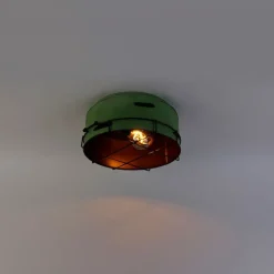 QAZQA Schlafzimmerlampen|Küchenlampen*Industrielle Deckenleuchte grün 35 cm - Barril