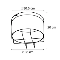 QAZQA Schlafzimmerlampen|Küchenlampen*Industrielle Deckenleuchte grün 35 cm - Barril