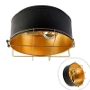 QAZQA Deckenleuchten|Wohnzimmerlampen*Industrielle Deckenleuchte schwarz mit Gold 35 cm - Barril