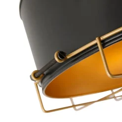QAZQA Deckenleuchten|Wohnzimmerlampen*Industrielle Deckenleuchte schwarz mit Gold 35 cm - Barril