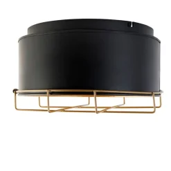 QAZQA Deckenleuchten|Wohnzimmerlampen*Industrielle Deckenleuchte schwarz mit Gold 35 cm - Barril