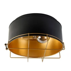 QAZQA Deckenleuchten|Wohnzimmerlampen*Industrielle Deckenleuchte schwarz mit Gold 35 cm - Barril