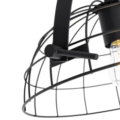 QAZQA Deckenleuchten|Wohnzimmerlampen*Industrielle Deckenleuchte schwarz 35 cm verstellbar - Hanze