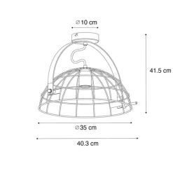 QAZQA Deckenleuchten|Wohnzimmerlampen*Industrielle Deckenleuchte schwarz 35 cm verstellbar - Hanze