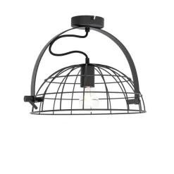 QAZQA Deckenleuchten|Wohnzimmerlampen*Industrielle Deckenleuchte schwarz 35 cm verstellbar - Hanze